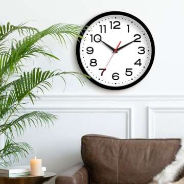 Roymnie Silent Wall Clock - Modern 8 Inch Design