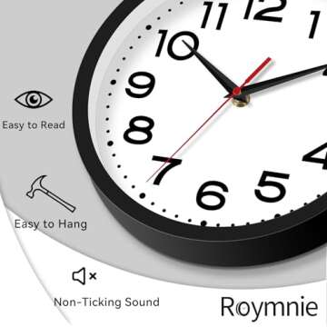 Roymnie Silent Wall Clock - Modern 8 Inch Design