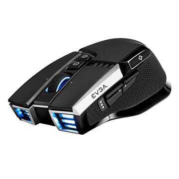 EVGA X20 Wireless Gaming Mouse, Wireless, Black, Customizable, 16,000 DPI, 5 Profiles, 10 Buttons, Ergonomic 903-T1-20BK-KR