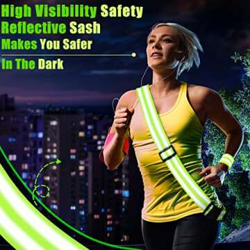 Reflective Sash & Bands for Safe Running - 2 Pcs