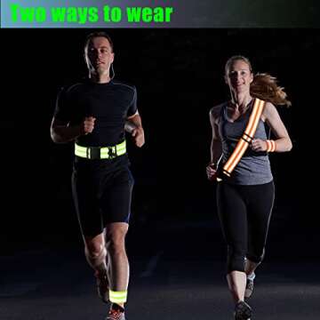 Reflective Sash & Bands for Safe Running - 2 Pcs