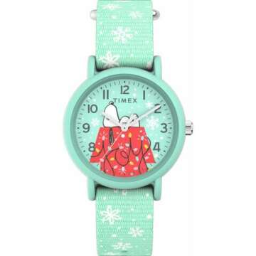 Timex TW2W24700 Peanuts Holiday Fabric Strap Watch