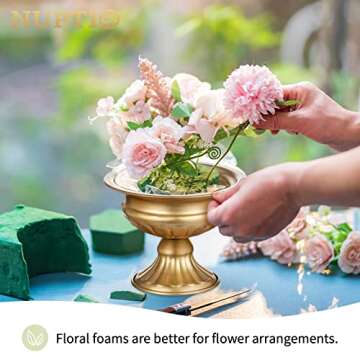 Nuptio Pcs of 10 Mini Sized Metal Urn Planter Elegant Wedding Centerpieces Vase for Wedding Party Decoration, 12.6cm/4.96" Tall Trumpet Vase Flower Holder for Anniversary Ceremony