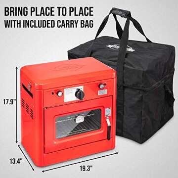 Portable 2-Burner Gas Camping Oven with Carry Bag