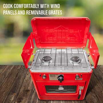 Portable 2-Burner Gas Camping Oven with Carry Bag