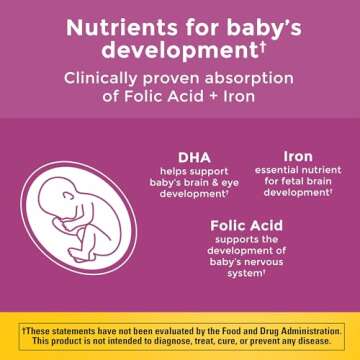 Nature Made Prenatal with Folic Acid + DHA, Prenatal Vitamin and Mineral Supplement for Daily Nutritional Support, 110 Softgels, 110 Day Supply