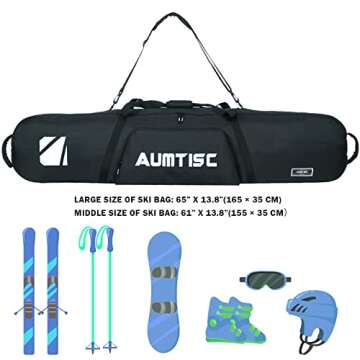 AUMTISC Snowboard Bag Padded for Air Travel Flying Snow Board Bags Case with Storage Compartments Snowboarding Gear and Equipment Bag 165cm Black