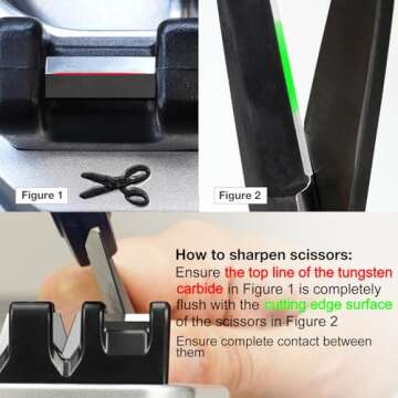 SHARPAL 191H Pocket Kitchen Chef Knife Scissors Sharpener for Straight & Serrated Knives, 3-Stage Knife Sharpening Tool Helps Repair and Restore Blades