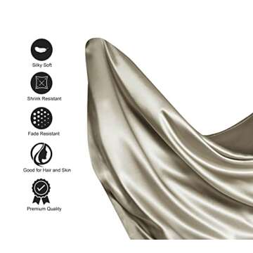 Lanest Housing Silk Satin Sheets, Full Size Satin Bed Sheet Set with Deep Pockets, Cooling Soft and Hypoallergenic Satin Sheets Full - Taupe