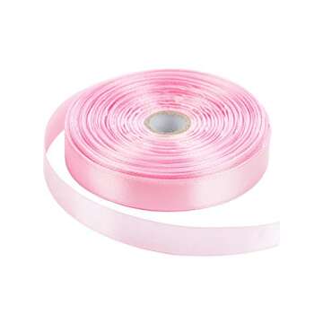 1/2" Single Face Solid Polyester Satin Ribbon 50 Yards for Gift Package Wrapping,Floral Design,Hair Bow Clip Making,Crafting,Sewing,Wedding Decor,Boy Girl Baby Shower, Pink