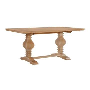 Powell Furniture Linon Larson Wood Dining Table in Rustic Honey Brown