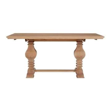 Powell Furniture Linon Larson Wood Dining Table in Rustic Honey Brown