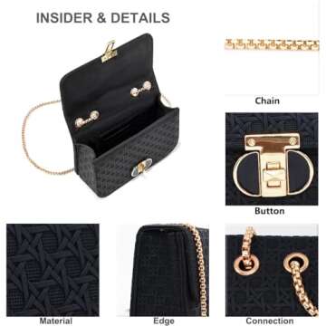 Stylish Mini Shoulder Bag with Gold Chain Strap