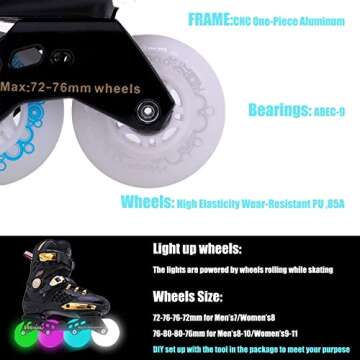 WEIQIUOUTDR Inline Skates Adult Male Female,Outdoor Street Blades for Women Men, Performance Fitness Speed Skates,Patines Adulto Mujer Hombre