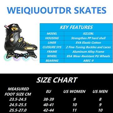 WEIQIUOUTDR Inline Skates Adult Male Female,Outdoor Street Blades for Women Men, Performance Fitness Speed Skates,Patines Adulto Mujer Hombre