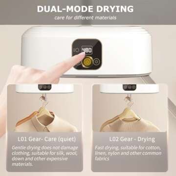 Ljusved Portable Clothes Dryer - Mini Portable Dryer Machine for Laundry in Apartments, Hotel Room and for Travelling