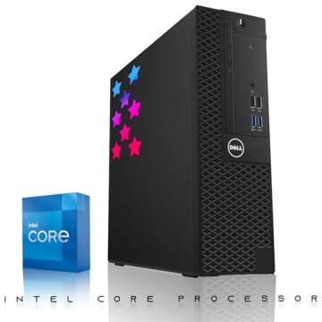 Dell Desktop PC Gaming Bundle - Core i7, 32GB RAM, 1TB SSD, 24-inch Monitor, GT 1050Ti, RGB Keyboard with AI-Enhanced Copilot Key and Mouse, RGB Headphone, Webcam, Wi-Fi, Win 11 Pro (Renewed)