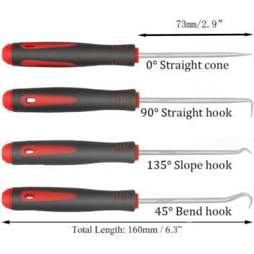 Ordinary 4-Piece Set,Oil Seal Hook, Pull Out The Hook, Oil Seal Screwdriver， Pull Out The Hook and Remove， for Automotive, Electronics, Daily Home Repair Tools, Storage Trays.