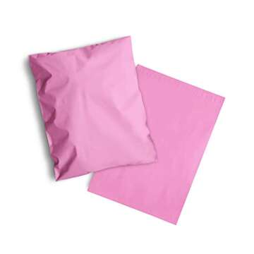 Package Mint Poly Mailers 10x13 Inch 100 Pack, Shipping Bags for Clothing, Plastic Mailing Bags for Small Business Self Seal, Non-Padded Waterproof Packaging Envelope for T Shirt, Pink