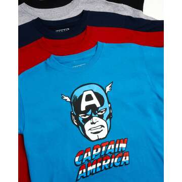 Marvel Avengers T-Shirts 5 Pack for Boys, Ages 2T-16