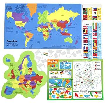 Imagimake Mapology World Map Puzzle - Includes Country Flags & Capitals | Fun Jigsaw Puzzle Kids Ages 5-8 | Educational Toys for Ages 8-13 | Geography Gifts for Girls & Boys 5, 6, 7, 8, 9, 10, 11, 12