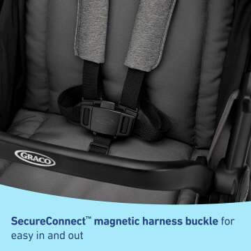 Graco Outpace LX All-Terrain 3-Wheel Baby Stroller, Cohen €” Compatible for Travel System, Easy One-Hand Fold, in-Seat Suspension for Comfortable Ride, Never-Flat Rubber Tires