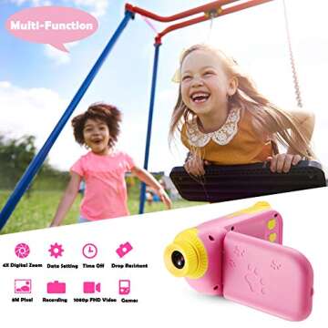 Kids Video Camera Camcorder for Girls Gift, 1080P FHD Digital Kids Camera Camcorder Children Camera DV with 32GB SD Card & 2.4" Screen for Age 3-8