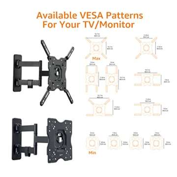 Full Motion TV Wall Mount for 26" to 55" TVs