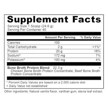 Ancient Nutrition Protein Powder Made from Real Bone Broth, Vanilla, 20g Protein Per Serving, 40 Serving Tub, Gluten Free Hydrolyzed Collagen Peptides Supplement, Great in Protein Shakes