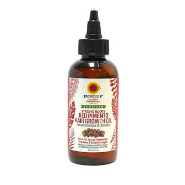 Tropical Isle Living Strong Roots Red Pimento Hair Growth Oil 4oz - Natural Moisturizing Treatment for Itchy, Dry Scalp and Promote Hair Growth, Prevent Dundruffs with Jamaican Black Castor Oil