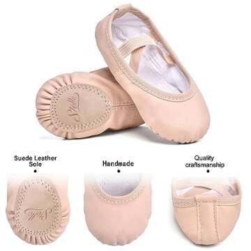 Stelle Ballet Shoes for Girls Toddler Ballet Slippers Soft Leather Boys Dance Shoes for Toddler/Little Kid/Big Kid (Ballet Pink, 10MT)