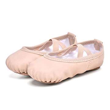 Stelle Ballet Shoes for Girls Toddler Ballet Slippers Soft Leather Boys Dance Shoes for Toddler/Little Kid/Big Kid (Ballet Pink, 10MT)