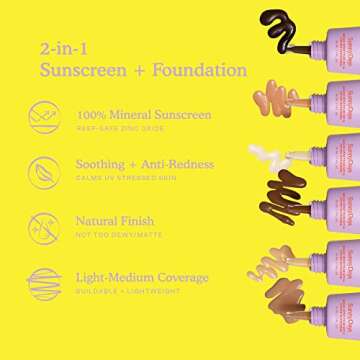 Tower 28 Beauty SunnyDays SPF 30 Tinted Sunscreen For Sensitive Skin - 2-in-1 Facial Broad Spectrum UVA/UVB Protection + Foundation - Shade 20 MULHOLLAND- Light with Golden Neutral Undertones, 1 Fl Oz