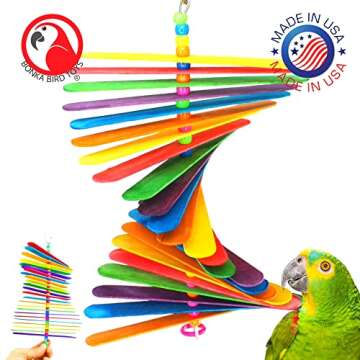 Bonka Bird Toys 867 Big Stick 9.50" x 6", Medium Parrot Chew Cage Toy, Conure, Quaker, Pionus, and Similar