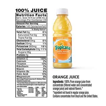 Tropicana 100% Juice, 3 flavor, 10 fl oz (Pack of 24) - Apple Juice, Fruit Medley, Orange Juice