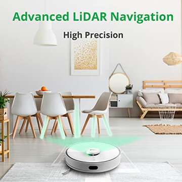 + 360 S5 LiDAR Robot Vacuum with Mapping Technology,2200Pa, Selective Room Cleaning, Schedule, Multi-Floor Mapping, No-Go Zones, Self Charge and Resume, Automatic Carpet Boost, Compatible with Alexa