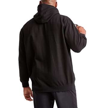 Champion Men's Hoodie, Powerblend, Fleece, Comfortable Sweatshirt for Men (Reg. or Big & Tall), Large, Black Script