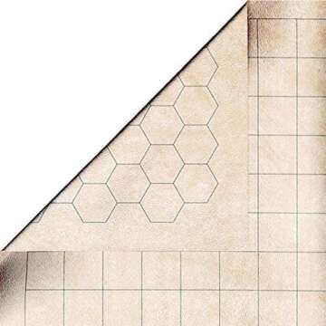 Chessex Megamat – Vinyl RPG Megamat – Smooth & Tough – 34.5 inches x 48 inches – Reversible 1-inch Squares & 1-inch Hexes – TTRPG RPG DND D&D Dungeons and Dragons,CHX97246