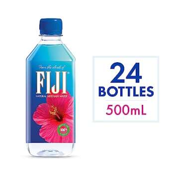 FIJI Natural Artesian Bottled Water 500mL / 16.9 Fl Ounce (Pack of 24) - 100% Natural Electrolytes