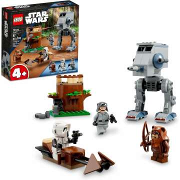 LEGO Star Wars at-ST 75332 Toy Building Set - Featuring Wicket The Ewok and Scout Trooper Minifigures, Expand Your Collection, Great Gift for Preschool Kids, Boys, and Girls Ages 4+