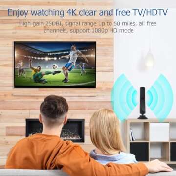 HD Indoor/Outdoor TV Antenna with Signal Booster for Smart & All TVs