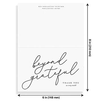 Bliss Collections Thank You Cards with Envelopes, All-Occasion Thank You Cards for Weddings, Bridal Showers, Baby Showers, Birthdays, Parties and Special Events 4"x6", Pack of 25, Modern Calligraphy