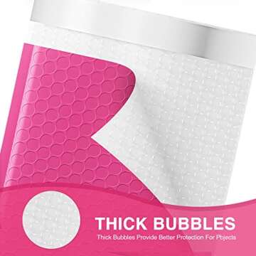 Metronic Bubble Mailers 6x10 Inch 50Pack, Pink Bubble Mailers, Self-Seal Adhesive Shipping Bags, Padded Envelopes, Bubble Envelopes for Mailing, Packaging for Business, Bubble Mailers Usable Size 6x9