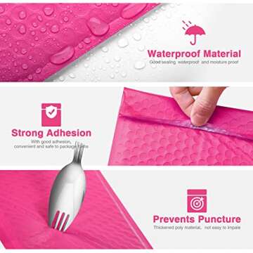 Metronic Bubble Mailers 6x10 Inch 50Pack, Pink Bubble Mailers, Self-Seal Adhesive Shipping Bags, Padded Envelopes, Bubble Envelopes for Mailing, Packaging for Business, Bubble Mailers Usable Size 6x9