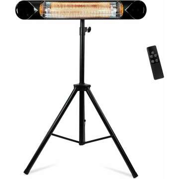 Briza Infrared Electric Patio Heater - Indoor/Outdoor Heater - Portable Wall/Garage Heater - 1500W - use with Stand - Mount to Ceiling/Wall)