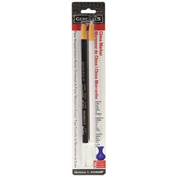 General Pencil 1240ABP China Marker Multi Purpose Grease Pencil, Black/White, 2-Pack