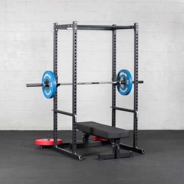 Titan Fitness T-2 Series Tall 83" Power Rack, 850 LB Rackable Capacity, Skinny Pull Up Bar, Pin and Pipe Safeties, Standard J-Hooks, All in One Home Garage Gym for Weightlifting and Strength Training