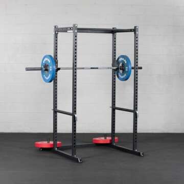 Titan Fitness T-2 Series Tall 83" Power Rack, 850 LB Rackable Capacity, Skinny Pull Up Bar, Pin and Pipe Safeties, Standard J-Hooks, All in One Home Garage Gym for Weightlifting and Strength Training