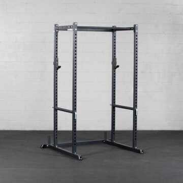 Titan Fitness T-2 Series Tall 83" Power Rack, 850 LB Rackable Capacity, Skinny Pull Up Bar, Pin and Pipe Safeties, Standard J-Hooks, All in One Home Garage Gym for Weightlifting and Strength Training