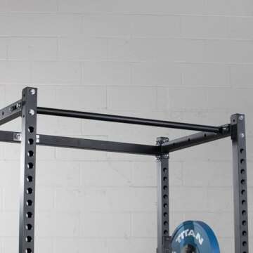 Titan Fitness T-2 Series Tall 83" Power Rack, 850 LB Rackable Capacity, Skinny Pull Up Bar, Pin and Pipe Safeties, Standard J-Hooks, All in One Home Garage Gym for Weightlifting and Strength Training